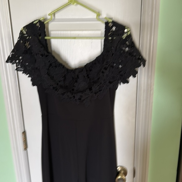 Valentine Black Lace Detail Trouser Jumpsuit Classic Beauty Runs Small Size L - Picture 5 of 9